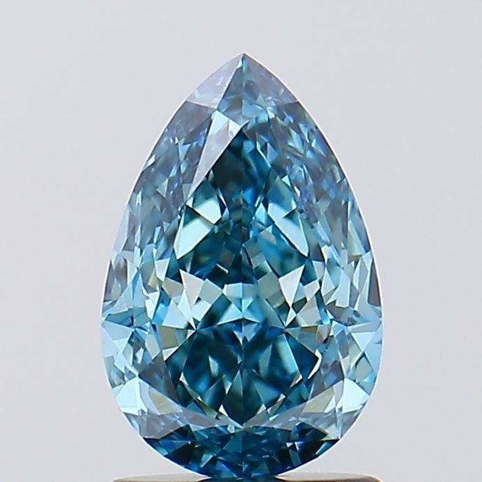 Loose Diamond - PEAR 1.46ct Fancy Vivid Blue VVS2: Loose Diamond - PEAR 1.46ct Fancy Vivid Blue VVS2 Source: This is a real non-mined Diamond that has been grown in a lab Shape: PEAR Carats: 1.46 Color: Fancy Vivid Blue Certification: IGI Video: