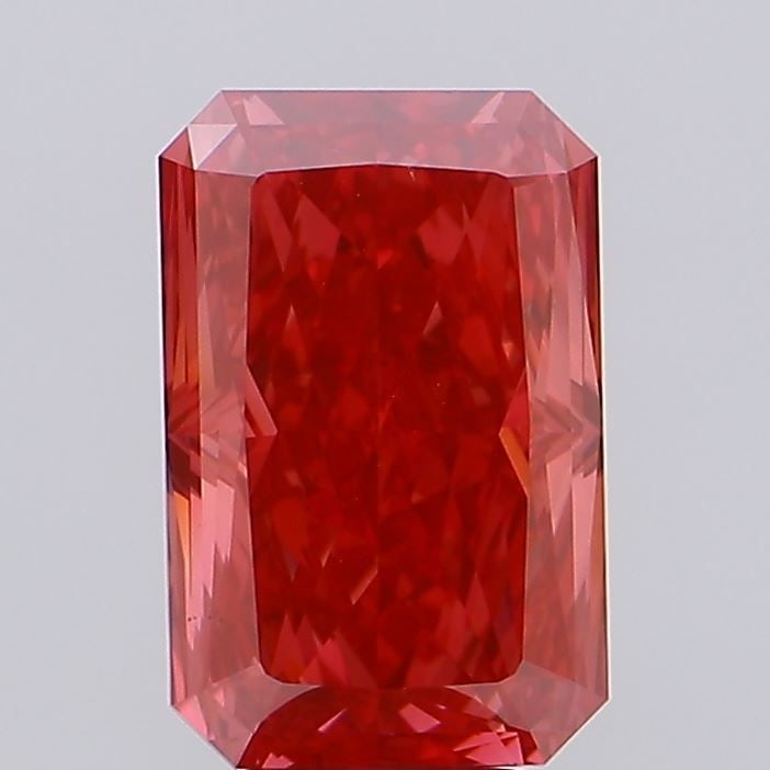 Loose Diamond - RADIANT 5.54ct Fancy Intense Red VS2: Loose Diamond - RADIANT 5.54ct Fancy Intense Red VS2 Source: This is a real non-mined Diamond that has been grown in a lab Shape: RADIANT Carats: 5.54 Color: Fancy Intense Red Certification: NONE Vide