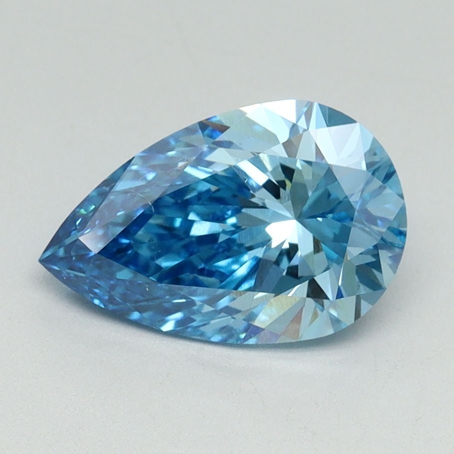 Loose Diamond - PEAR 1.54ct Fancy Vivid Blue VS2: Loose Diamond - PEAR 1.54ct Fancy Vivid Blue VS2 Source: This is a real non-mined Diamond that has been grown in a lab Shape: PEAR Carats: 1.54 Color: Fancy Vivid Blue Certification: IGI Video: