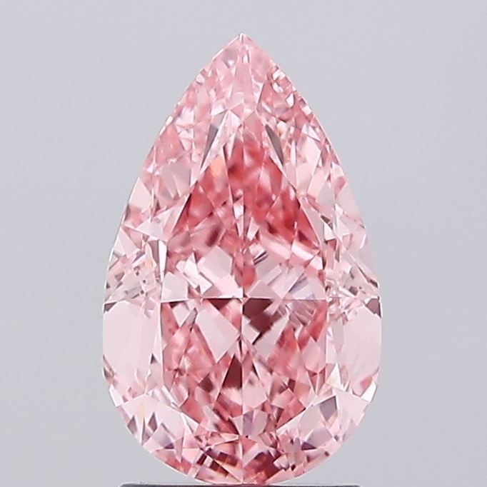 Loose Diamond - PEAR 2.34ct Fancy Vivid Pink VVS2: Loose Diamond - PEAR 2.34ct Fancy Vivid Pink VVS2 Source: This is a real non-mined Diamond that has been grown in a lab Shape: PEAR Carats: 2.34 Color: Fancy Vivid Pink Certification: IGI Video: