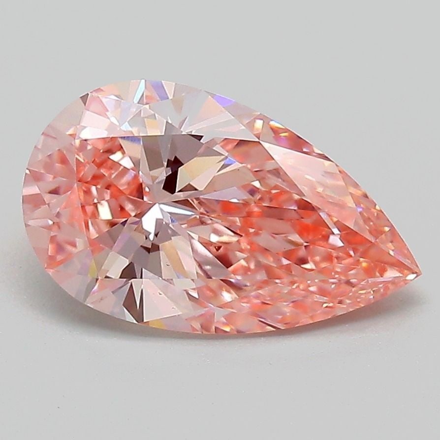 Loose Diamond - PEAR 2.06ct Fancy Vivid Pink VS2: Loose Diamond - PEAR 2.06ct Fancy Vivid Pink VS2 Source: This is a real non-mined Diamond that has been grown in a lab Shape: PEAR Carats: 2.06 Color: Fancy Vivid Pink Certification: IGI Video: