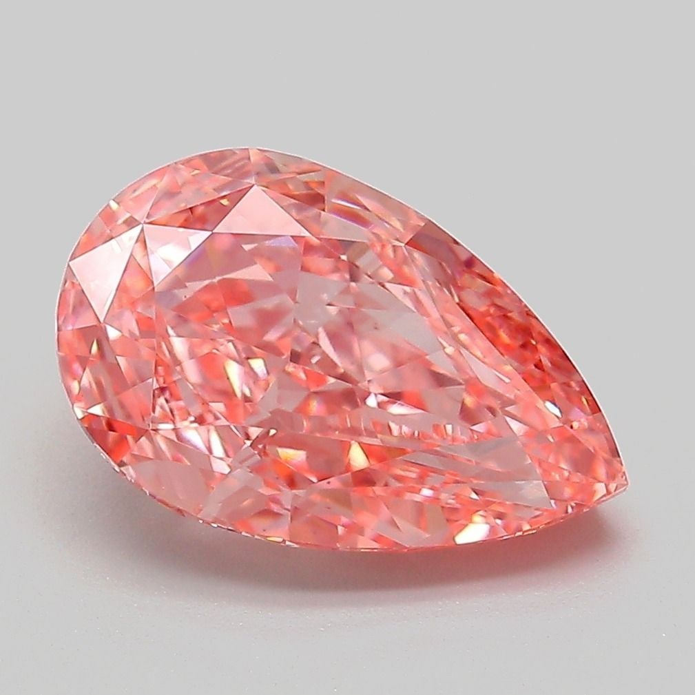 Loose Diamond - PEAR 3.51ct Fancy Vivid Pink VS1: Loose Diamond - PEAR 3.51ct Fancy Vivid Pink VS1 Source: This is a real non-mined Diamond that has been grown in a lab Shape: PEAR Carats: 3.51 Color: Fancy Vivid Pink Certification: IGI Video: