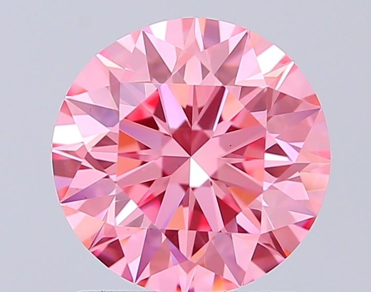 Ideal Loose Diamond - ROUND 1.52ct Fancy Vivid Pink VS1: Ideal Loose Diamond - ROUND 1.52ct Fancy Vivid Pink VS1 Source: This is a real non-mined Diamond that has been grown in a lab Shape: ROUND Carats: 1.52 Color: Fancy Vivid Pink Certification: IGI Video