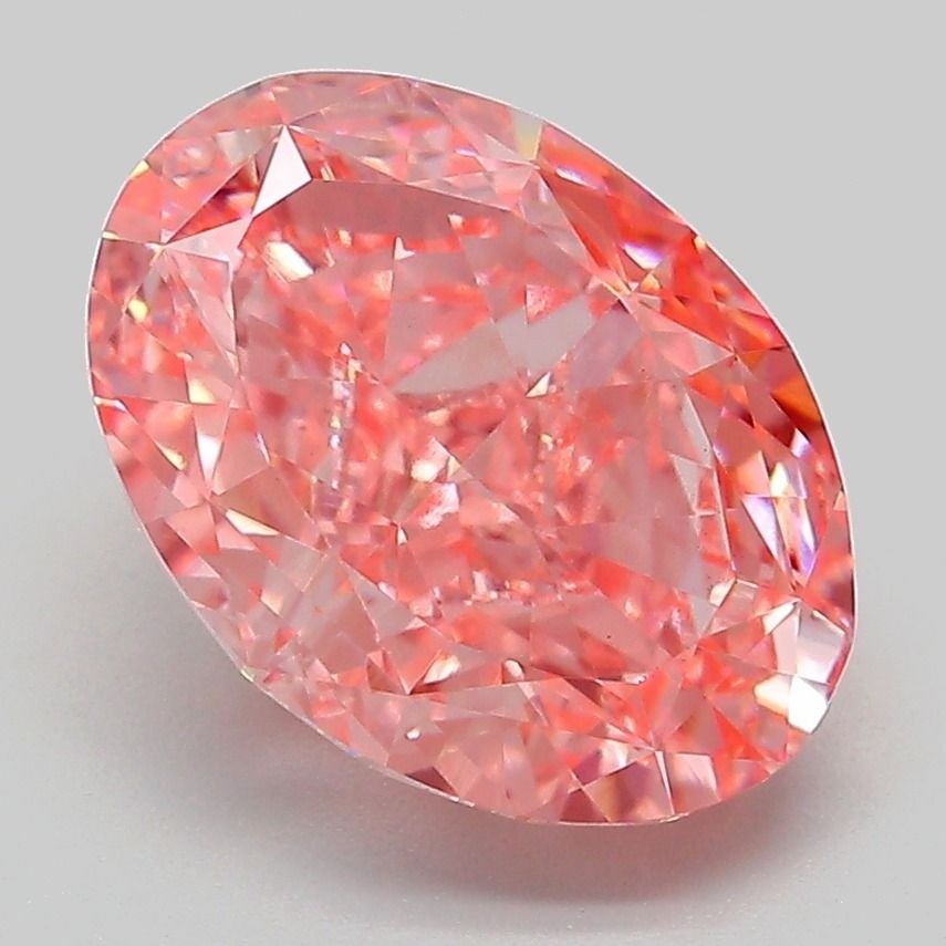 Loose Diamond - OVAL 4.14ct Fancy Vivid Pink VS1: Loose Diamond - OVAL 4.14ct Fancy Vivid Pink VS1 Source: This is a real non-mined Diamond that has been grown in a lab Shape: OVAL Carats: 4.14 Color: Fancy Vivid Pink Certification: IGI Video: