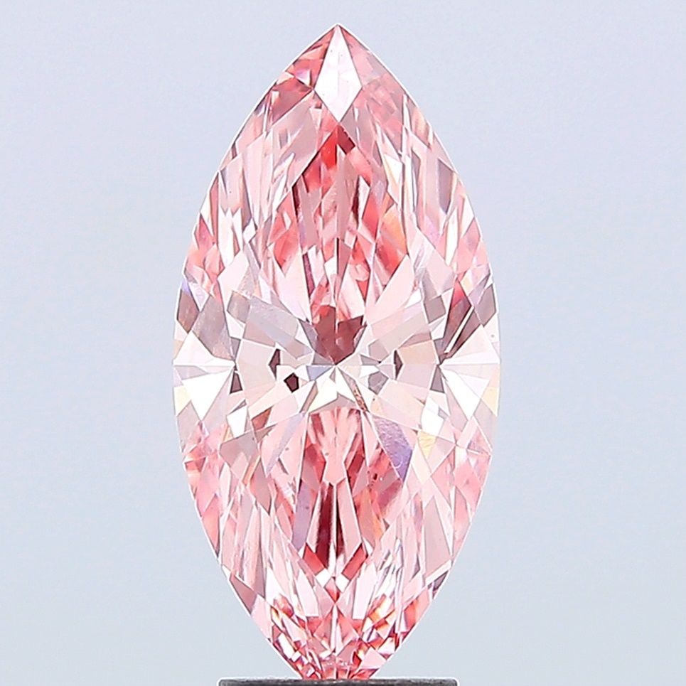 Loose Diamond - MARQUISE 4.06ct Fancy Vivid Pink VS1: Loose Diamond - MARQUISE 4.06ct Fancy Vivid Pink VS1 Source: This is a real non-mined Diamond that has been grown in a lab Shape: MARQUISE Carats: 4.06 Color: Fancy Vivid Pink Certification: IGI Video