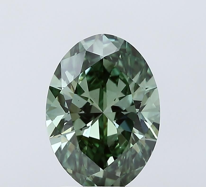 Loose Diamond - OVAL 2.03ct Fancy Vivid Green VS1: Loose Diamond - OVAL 2.03ct Fancy Vivid Green VS1 Source: This is a real non-mined Diamond that has been grown in a lab Shape: OVAL Carats: 2.03 Color: Fancy Vivid Green Certification: IGI Video: