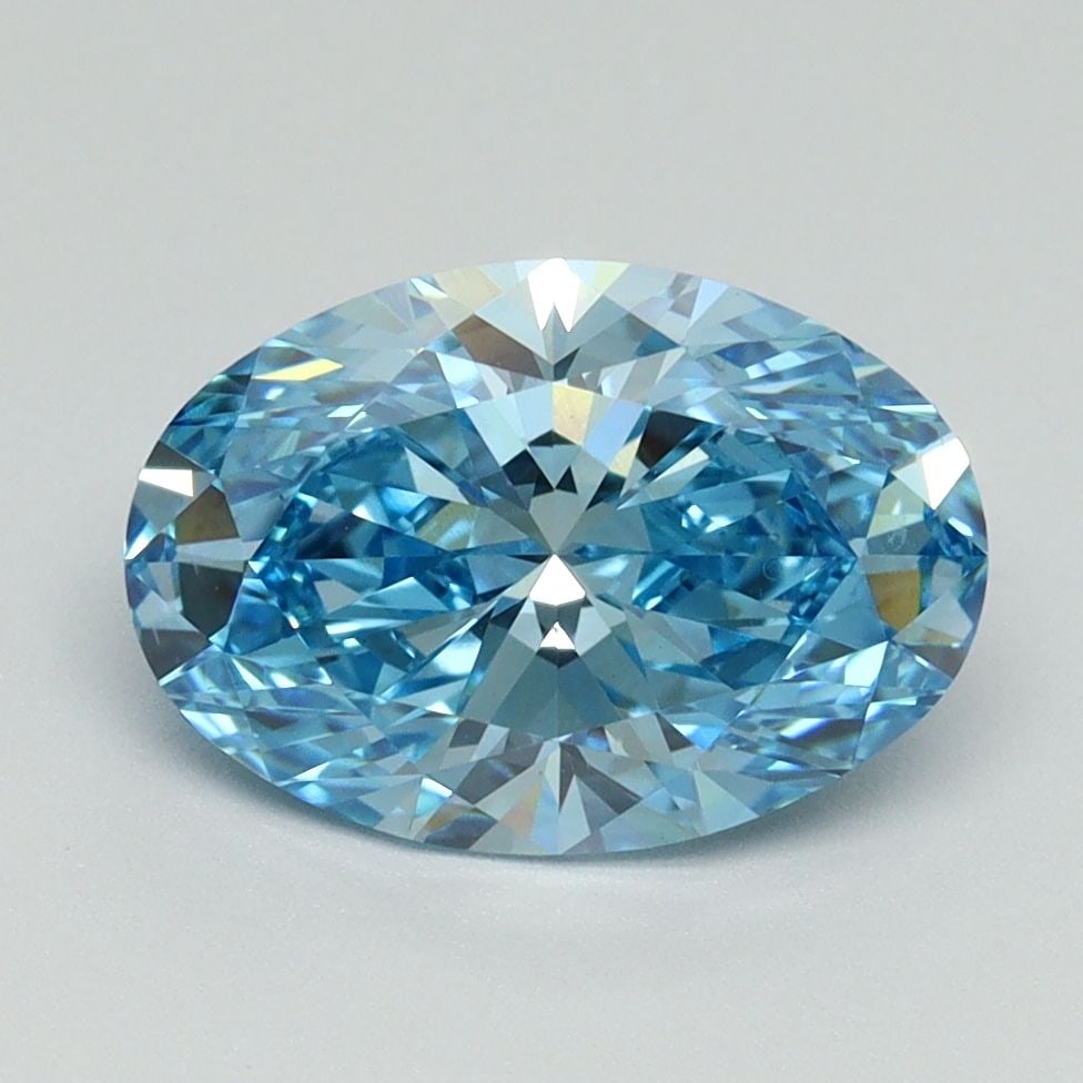 Loose Diamond - OVAL 2.14ct Fancy Vivid Blue VS1: Loose Diamond - OVAL 2.14ct Fancy Vivid Blue VS1 Source: This is a real non-mined Diamond that has been grown in a lab Shape: OVAL Carats: 2.14 Color: Fancy Vivid Blue Certification: IGI Video: