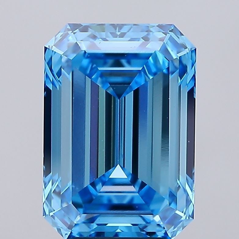 Loose Diamond - EMERALD 5.07ct Fancy Vivid Blue VS1: Loose Diamond - EMERALD 5.07ct Fancy Vivid Blue VS1 Source: This is a real non-mined Diamond that has been grown in a lab Shape: EMERALD Carats: 5.07 Color: Fancy Vivid Blue Certification: IGI Video: