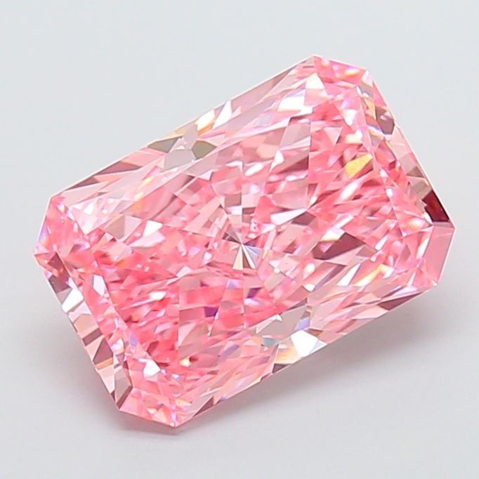 Loose Diamond - RADIANT 5.03ct Fancy Vivid Pink VS1: Loose Diamond - RADIANT 5.03ct Fancy Vivid Pink VS1 Source: This is a real non-mined Diamond that has been grown in a lab Shape: RADIANT Carats: 5.03 Color: Fancy Vivid Pink Certification: IGI Video:
