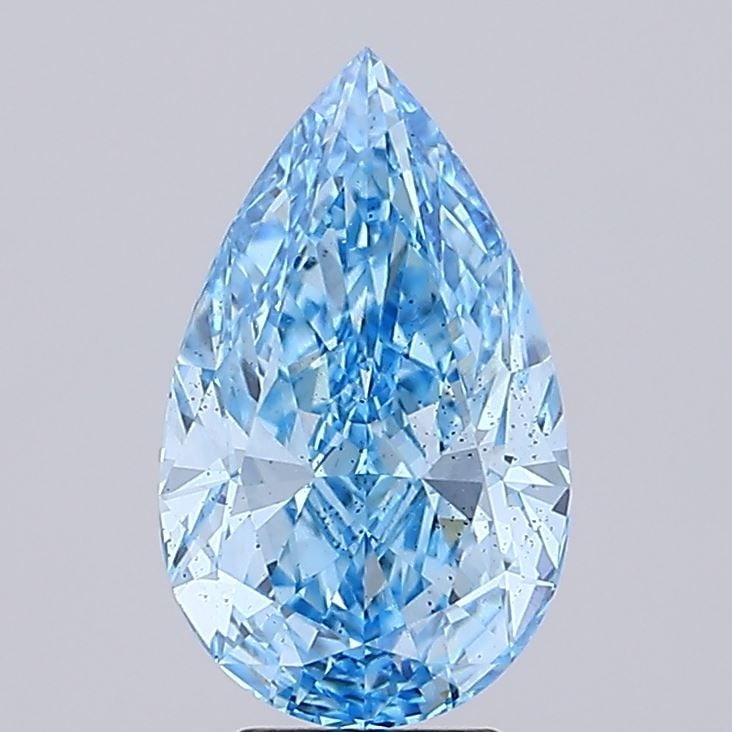 Loose Diamond - PEAR 5.02ct Fancy Vivid Blue SI1: Loose Diamond - PEAR 5.02ct Fancy Vivid Blue SI1 Source: This is a real non-mined Diamond that has been grown in a lab Shape: PEAR Carats: 5.02 Color: Fancy Vivid Blue Certification: IGI Video: