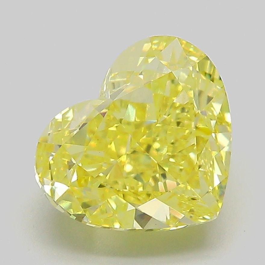 Loose Diamond - HEART 4.02ct Fancy Vivid Yellow VVS2: Loose Diamond - HEART 4.02ct Fancy Vivid Yellow VVS2 Source: This is a real non-mined Diamond that has been grown in a lab Shape: HEART Carats: 4.02 Color: Fancy Vivid Yellow Certification: IGI Video: