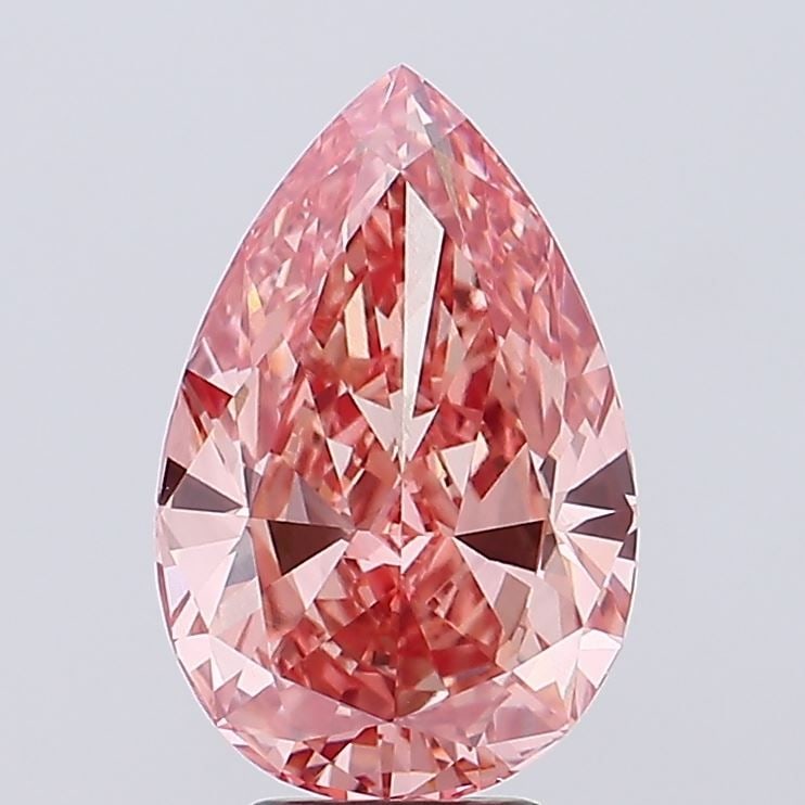 Loose Diamond - PEAR 5.49ct Fancy Vivid Pink VVS2: Loose Diamond - PEAR 5.49ct Fancy Vivid Pink VVS2 Source: This is a real non-mined Diamond that has been grown in a lab Shape: PEAR Carats: 5.49 Color: Fancy Vivid Pink Certification: IGI Video: