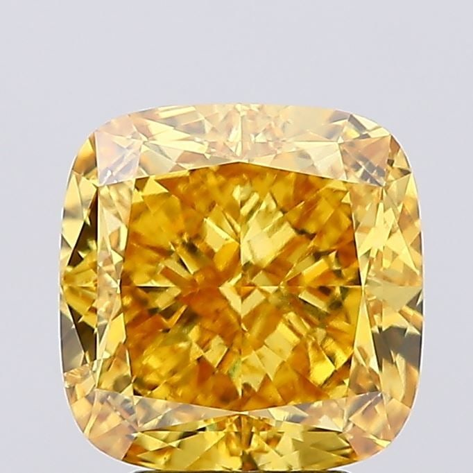 Loose Diamond - CUSHION MODIFIED 4.6ct Fancy Vivid Yellow SI1: Loose Diamond - CUSHION MODIFIED 4.6ct Fancy Vivid Yellow SI1 Source: This is a real non-mined Diamond that has been grown in a lab Shape: CUSHION MODIFIED Carats: 4.6 Color: Fancy Vivid Yellow Certif