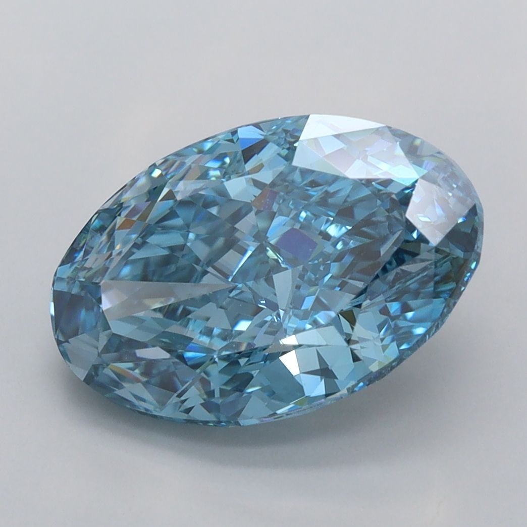 Loose Diamond - OVAL 3.88ct Fancy Vivid Blue VVS2: Loose Diamond - OVAL 3.88ct Fancy Vivid Blue VVS2 Source: This is a real non-mined Diamond that has been grown in a lab Shape: OVAL Carats: 3.88 Color: Fancy Vivid Blue Certification: IGI Video: