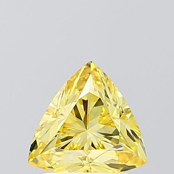 Loose Diamond - TRIANGULAR 1.02ct Fancy Vivid Yellow VS1: Loose Diamond - TRIANGULAR 1.02ct Fancy Vivid Yellow VS1 Source: This is a real non-mined Diamond that has been grown in a lab Shape: TRIANGULAR Carats: 1.02 Color: Fancy Vivid Yellow Certification: