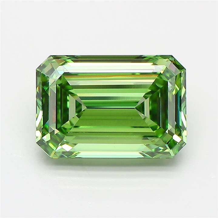 Loose Diamond - EMERALD 4.02ct Fancy Vivid Green VS1: Loose Diamond - EMERALD 4.02ct Fancy Vivid Green VS1 Source: This is a real non-mined Diamond that has been grown in a lab Shape: EMERALD Carats: 4.02 Color: Fancy Vivid Green Certification: IGI Video