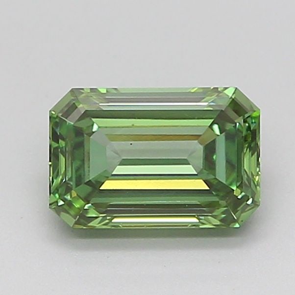 Loose Diamond - EMERALD 0.99ct Fancy Vivid Green VS1: Loose Diamond - EMERALD 0.99ct Fancy Vivid Green VS1 Source: This is a real non-mined Diamond that has been grown in a lab Shape: EMERALD Carats: 0.99 Color: Fancy Vivid Green Certification: IGI Video