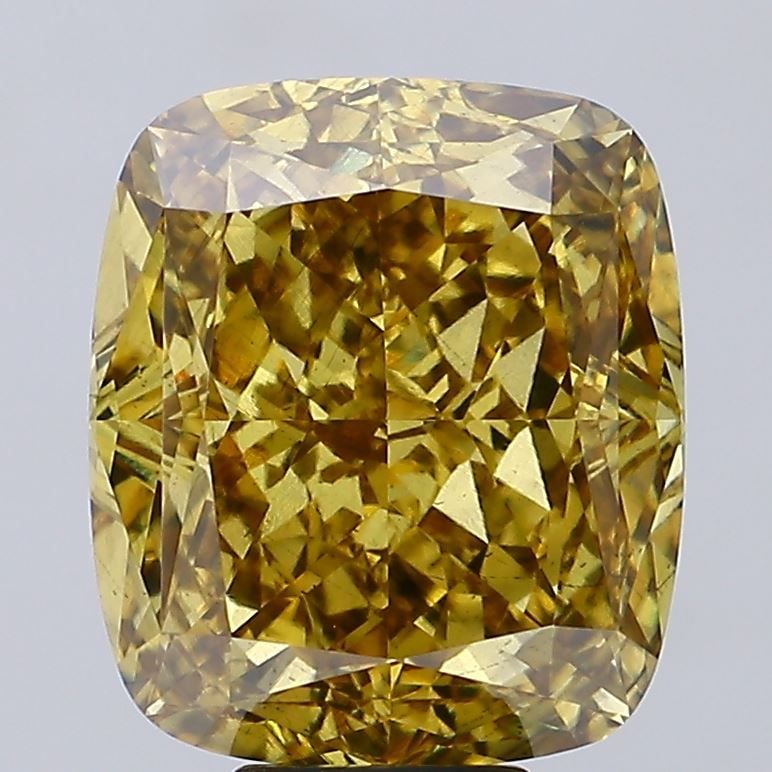 Loose Diamond - CUSHION BRILLIANT 11.07ct Fancy Vivid Brownish Yellow VS2: Loose Diamond - CUSHION BRILLIANT 11.07ct Fancy Vivid Brownish Yellow VS2 Source: This is a real non-mined Diamond that has been grown in a lab Shape: CUSHION BRILLIANT Carats: 11.07 Color: Fancy Vivi