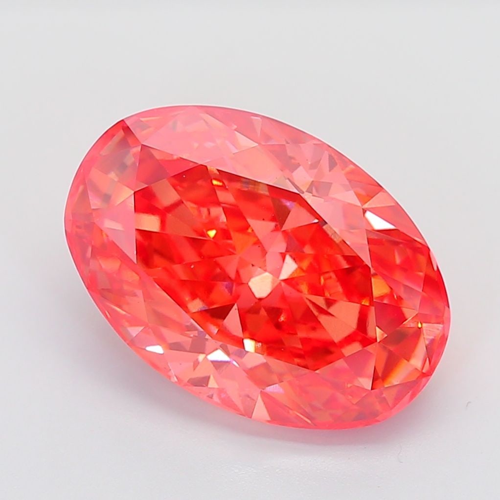 Loose Diamond - OVAL 11.19ct Fancy Vivid Red VS2: Loose Diamond - OVAL 11.19ct Fancy Vivid Red VS2 Source: This is a real non-mined Diamond that has been grown in a lab Shape: OVAL Carats: 11.19 Color: Fancy Vivid Red Certification: IGI Video: