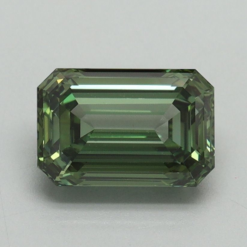 Loose Diamond - EMERALD 1.54ct Fancy Vivid Green VVS2: Loose Diamond - EMERALD 1.54ct Fancy Vivid Green VVS2 Source: This is a real non-mined Diamond that has been grown in a lab Shape: EMERALD Carats: 1.54 Color: Fancy Vivid Green Certification: IGI Vide