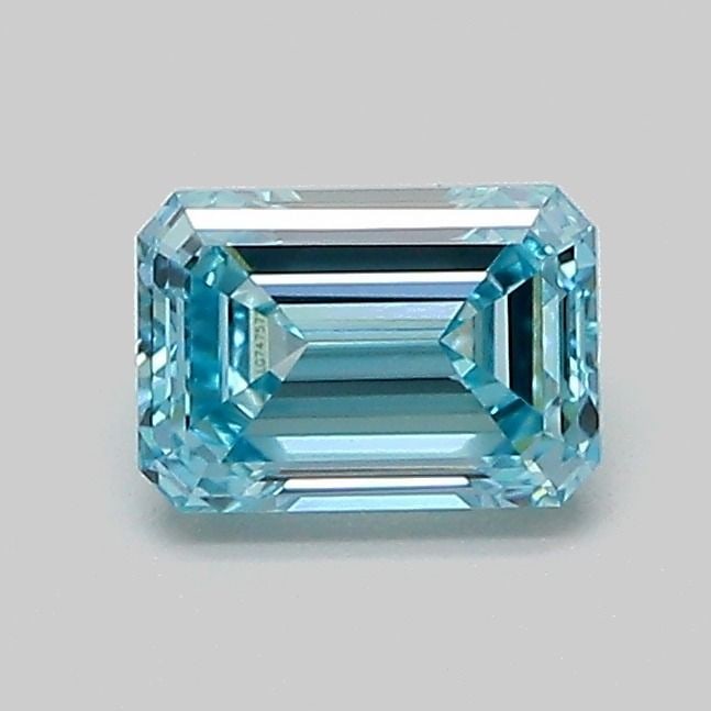 Loose Diamond - EMERALD 0.75ct Fancy Vivid Green Blue VVS2: Loose Diamond - EMERALD 0.75ct Fancy Vivid Green Blue VVS2 Source: This is a real non-mined Diamond that has been grown in a lab Shape: EMERALD Carats: 0.75 Color: Fancy Vivid Green Blue Certification
