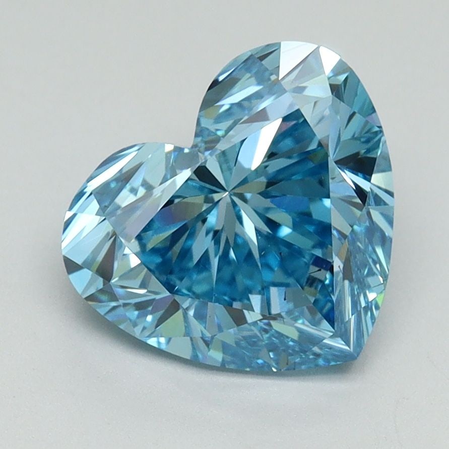 Loose Diamond - HEART 2.76ct Fancy Vivid Blue VS2: Loose Diamond - HEART 2.76ct Fancy Vivid Blue VS2 Source: This is a real non-mined Diamond that has been grown in a lab Shape: HEART Carats: 2.76 Color: Fancy Vivid Blue Certification: IGI Video:
