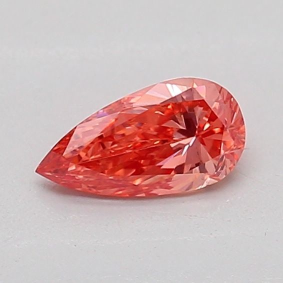Loose Diamond - PEAR 0.23ct Fancy Vivid Orangey Pink VS2: Loose Diamond - PEAR 0.23ct Fancy Vivid Orangey Pink VS2 Source: This is a real non-mined Diamond that has been grown in a lab Shape: PEAR Carats: 0.23 Color: Fancy Vivid Orangey Pink Certification: I