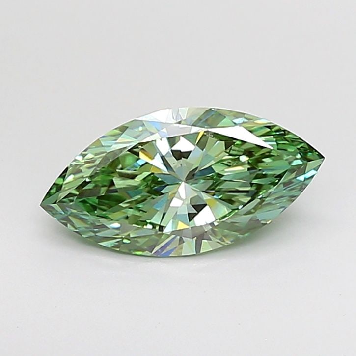 Loose Diamond - MARQUISE 1.56ct Fancy Vivid Green VS1: Loose Diamond - MARQUISE 1.56ct Fancy Vivid Green VS1 Source: This is a real non-mined Diamond that has been grown in a lab Shape: MARQUISE Carats: 1.56 Color: Fancy Vivid Green Certification: IGI Vid