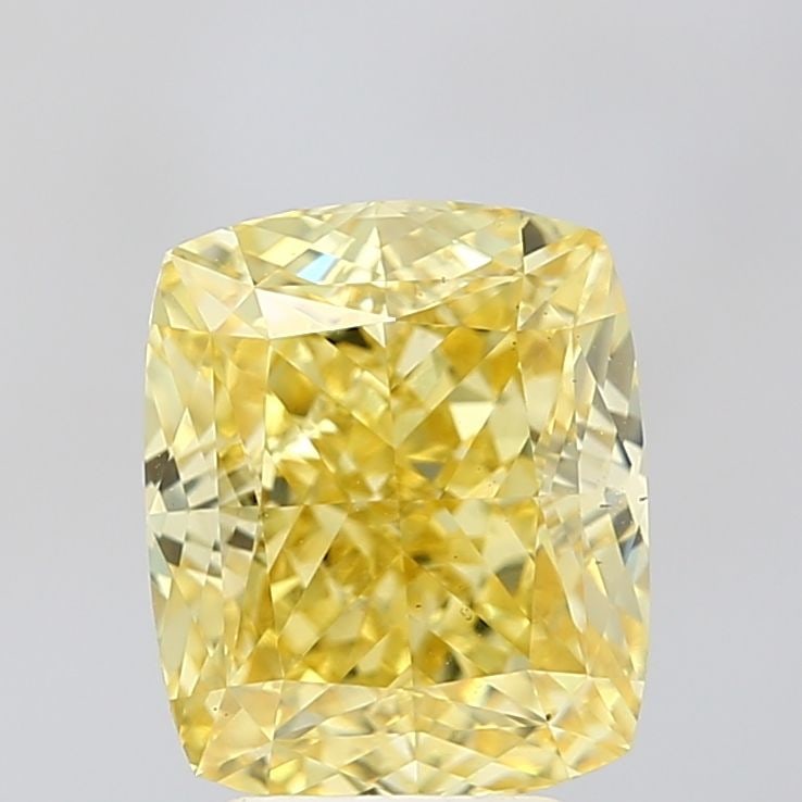 Loose Diamond - CUSHION MODIFIED 4.47ct Fancy Intense Yellow VS2: Loose Diamond - CUSHION MODIFIED 4.47ct Fancy Intense Yellow VS2 Source: This is a real non-mined Diamond that has been grown in a lab Shape: CUSHION MODIFIED Carats: 4.47 Color: Fancy Intense Yellow 