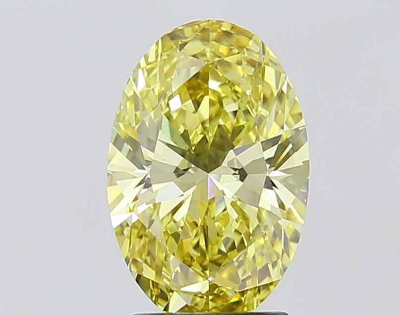 Loose Diamond - OVAL 2.55ct Fancy Intense Yellow VVS2: Loose Diamond - OVAL 2.55ct Fancy Intense Yellow VVS2 Source: This is a real non-mined Diamond that has been grown in a lab Shape: OVAL Carats: 2.55 Color: Fancy Intense Yellow Certification: IGI Vide