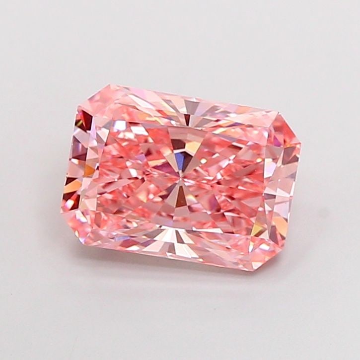 Loose Diamond - RADIANT 4.14ct Fancy Vivid Pink VS1: Loose Diamond - RADIANT 4.14ct Fancy Vivid Pink VS1 Source: This is a real non-mined Diamond that has been grown in a lab Shape: RADIANT Carats: 4.14 Color: Fancy Vivid Pink Certification: IGI Video: