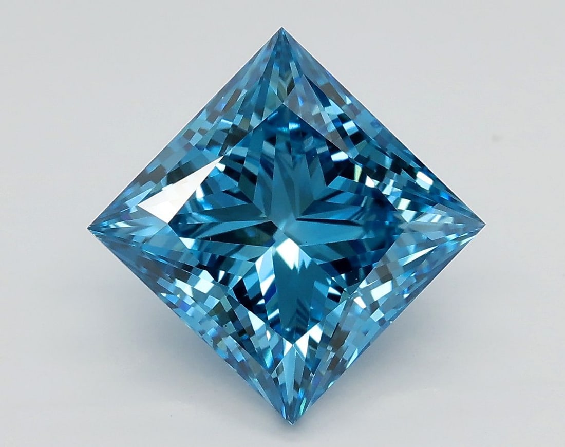 Loose Diamond - PRINCESS 3.21ct Fancy Vivid Blue VS1 (1 of 1)