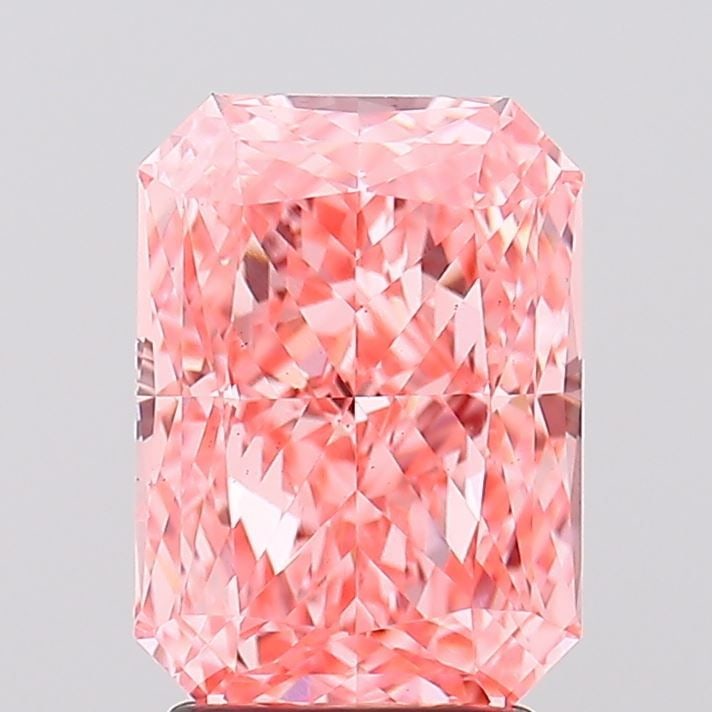 Loose Diamond - RADIANT 3.01ct Fancy Vivid Pink VS2: Loose Diamond - RADIANT 3.01ct Fancy Vivid Pink VS2 Source: This is a real non-mined Diamond that has been grown in a lab Shape: RADIANT Carats: 3.01 Color: Fancy Vivid Pink Certification: IGI Video: