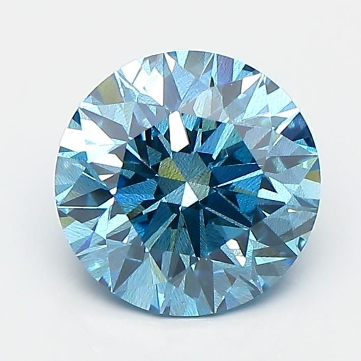 Loose Diamond - ROUND 2.02ct Fancy Vivid Blue SI2: Loose Diamond - ROUND 2.02ct Fancy Vivid Blue SI2 Source: This is a real non-mined Diamond that has been grown in a lab Shape: ROUND Carats: 2.02 Color: Fancy Vivid Blue Certification: IGI Video: