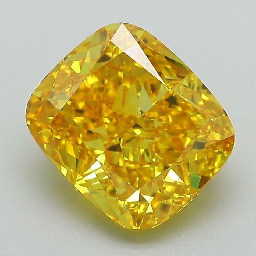 Loose Diamond - CUSHION MODIFIED 3.15ct Fancy Vivid Yellow VS1: Loose Diamond - CUSHION MODIFIED 3.15ct Fancy Vivid Yellow VS1 Source: This is a real non-mined Diamond that has been grown in a lab Shape: CUSHION MODIFIED Carats: 3.15 Color: Fancy Vivid Yellow Cert