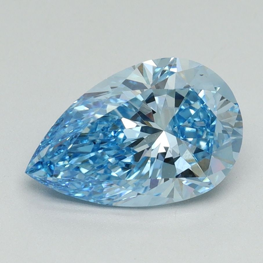 Loose Diamond - PEAR 1.77ct Fancy Vivid Blue VS2: Loose Diamond - PEAR 1.77ct Fancy Vivid Blue VS2 Source: This is a real non-mined Diamond that has been grown in a lab Shape: PEAR Carats: 1.77 Color: Fancy Vivid Blue Certification: IGI Video: