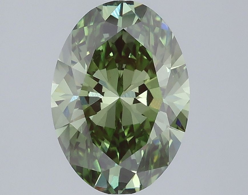 Loose Diamond - OVAL 2.06ct Fancy Vivid Green VS1: Loose Diamond - OVAL 2.06ct Fancy Vivid Green VS1 Source: This is a real non-mined Diamond that has been grown in a lab Shape: OVAL Carats: 2.06 Color: Fancy Vivid Green Certification: IGI Video:
