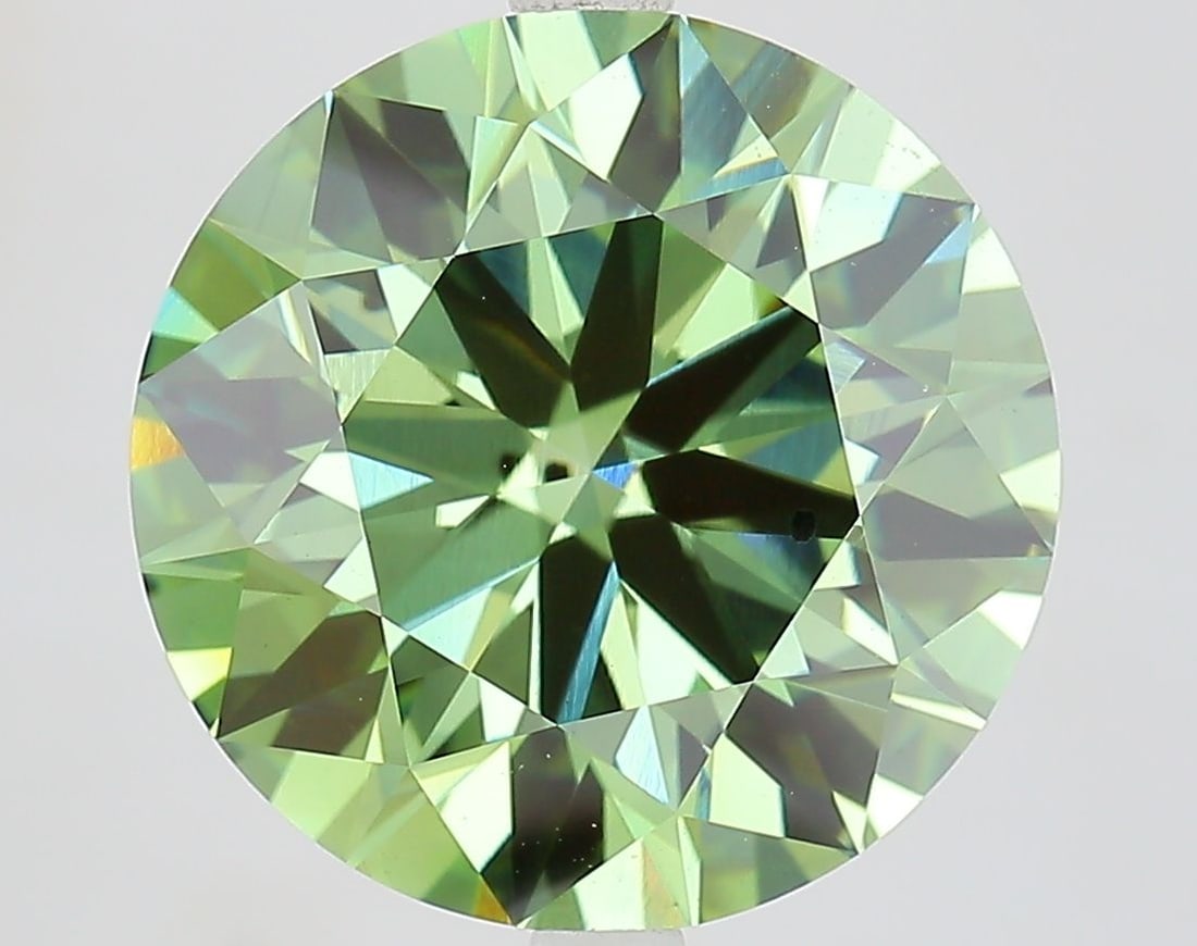Ideal Loose Diamond - ROUND 7.23ct Fancy Vivid Green SI1: Ideal Loose Diamond - ROUND 7.23ct Fancy Vivid Green SI1 Source: This is a real non-mined Diamond that has been grown in a lab Shape: ROUND Carats: 7.23 Color: Fancy Vivid Green Certification: IGI Vid
