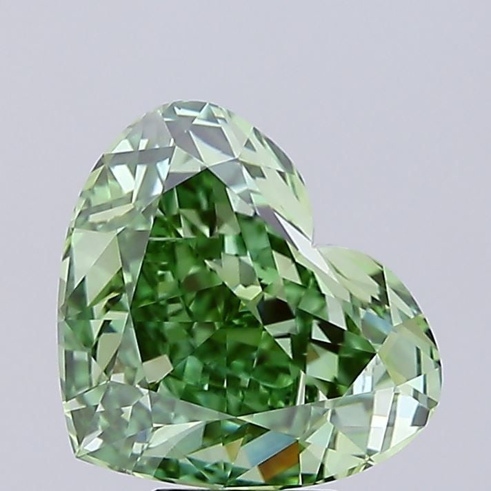 Loose Diamond - HEART 7.1ct Fancy Vivid Green VS1: Loose Diamond - HEART 7.1ct Fancy Vivid Green VS1 Source: This is a real non-mined Diamond that has been grown in a lab Shape: HEART Carats: 7.1 Color: Fancy Vivid Green Certification: IGI Video: