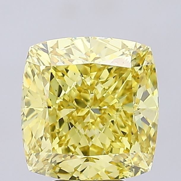 Loose Diamond - CUSHION MODIFIED 6.4ct Fancy Vivid Yellow VS1: Loose Diamond - CUSHION MODIFIED 6.4ct Fancy Vivid Yellow VS1 Source: This is a real non-mined Diamond that has been grown in a lab Shape: CUSHION MODIFIED Carats: 6.4 Color: Fancy Vivid Yellow Certif