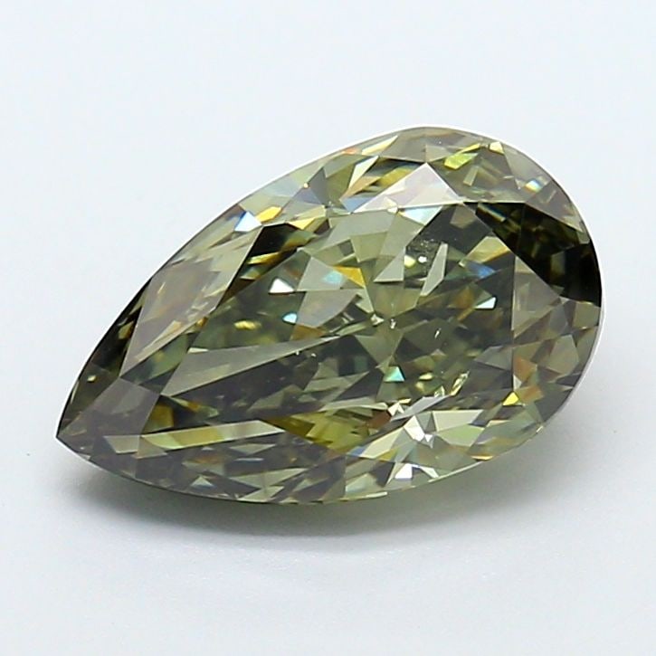 Loose Diamond - PEAR 3.0ct Fancy Grayish Green VS2: Loose Diamond - PEAR 3.0ct Fancy Grayish Green VS2 Source: This is a real non-mined Diamond that has been grown in a lab Shape: PEAR Carats: 3.0 Color: Fancy Grayish Green Certification: IGI Video:
