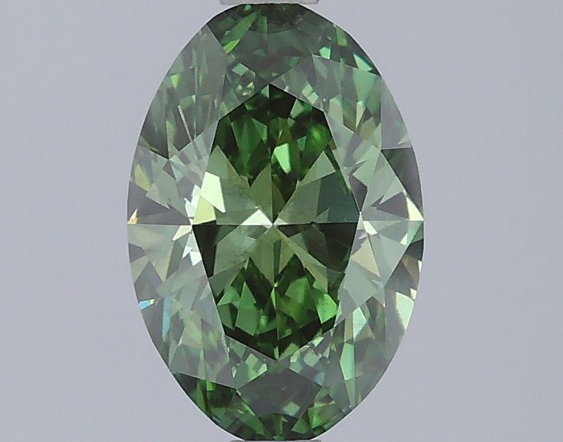 Loose Diamond - OVAL 1.5ct Fancy Vivid Green VS2: Loose Diamond - OVAL 1.5ct Fancy Vivid Green VS2 Source: This is a real non-mined Diamond that has been grown in a lab Shape: OVAL Carats: 1.5 Color: Fancy Vivid Green Certification: IGI Video: