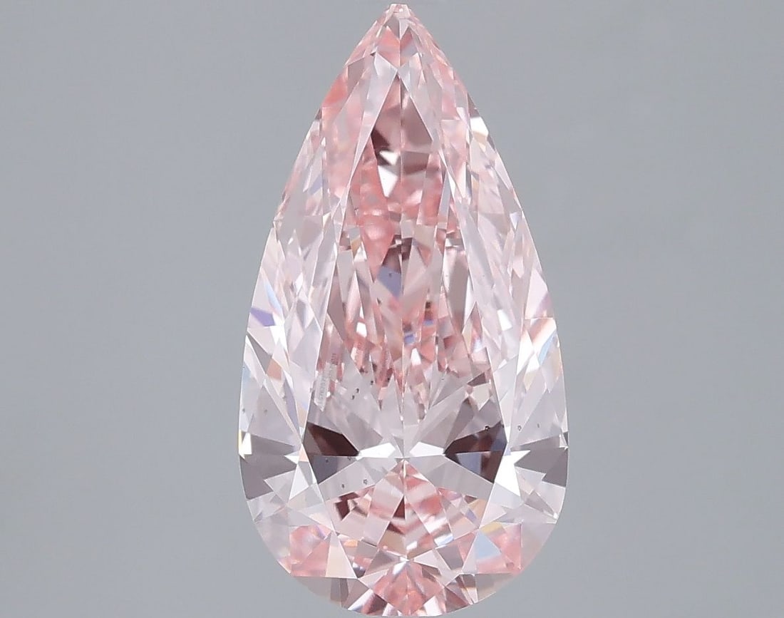 Loose Diamond - PEAR 2.51ct Fancy Vivid Pink VS2: Loose Diamond - PEAR 2.51ct Fancy Vivid Pink VS2 Source: This is a real non-mined Diamond that has been grown in a lab Shape: PEAR Carats: 2.51 Color: Fancy Vivid Pink Certification: IGI Video: