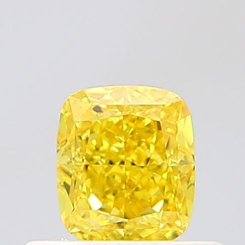 Loose Diamond - CUSHION MODIFIED 0.48ct Fancy Vivid Yellow VVS2: Loose Diamond - CUSHION MODIFIED 0.48ct Fancy Vivid Yellow VVS2 Source: This is a real non-mined Diamond that has been grown in a lab Shape: CUSHION MODIFIED Carats: 0.48 Color: Fancy Vivid Yellow Cer
