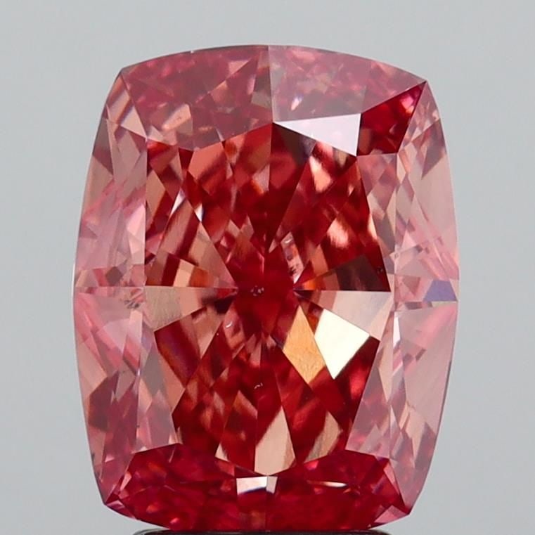 Loose Diamond - CUSHION MODIFIED 4.91ct Fancy Vivid Brownish Pink VS2: Loose Diamond - CUSHION MODIFIED 4.91ct Fancy Vivid Brownish Pink VS2 Source: This is a real non-mined Diamond that has been grown in a lab Shape: CUSHION MODIFIED Carats: 4.91 Color: Fancy Vivid
