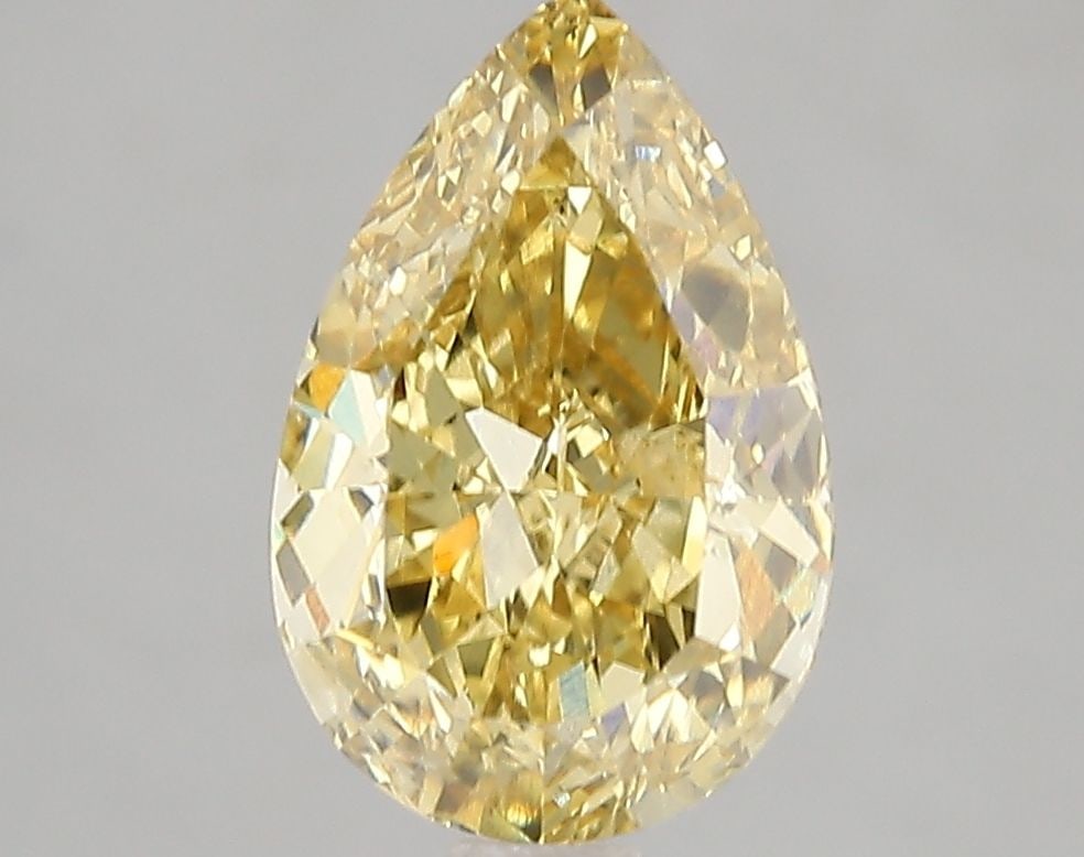 Loose Diamond - PEAR 2.51ct Fancy Vivid Yellow VS2: Loose Diamond - PEAR 2.51ct Fancy Vivid Yellow VS2 Source: This is a real non-mined Diamond that has been grown in a lab Shape: PEAR Carats: 2.51 Color: Fancy Vivid Yellow Certification: IGI Video:
