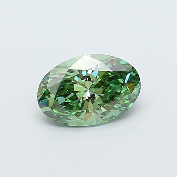 Loose Diamond - OVAL 0.76ct Fancy Vivid Green VS1: Loose Diamond - OVAL 0.76ct Fancy Vivid Green VS1 Source: This is a real non-mined Diamond that has been grown in a lab Shape: OVAL Carats: 0.76 Color: Fancy Vivid Green Certification: IGI Video: