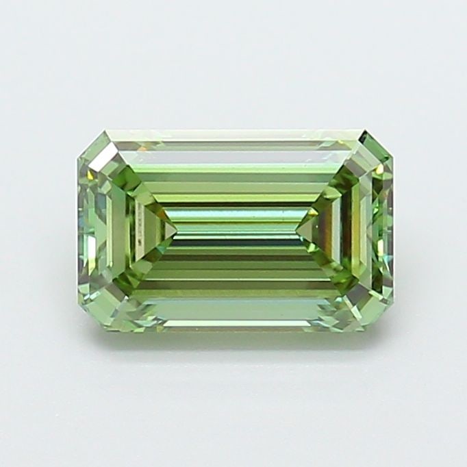 Loose Diamond - EMERALD 1.53ct Fancy Vivid Green VVS2: Loose Diamond - EMERALD 1.53ct Fancy Vivid Green VVS2 Source: This is a real non-mined Diamond that has been grown in a lab Shape: EMERALD Carats: 1.53 Color: Fancy Vivid Green Certification: IGI Vide