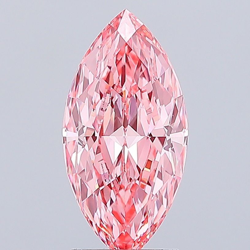 Loose Diamond - MARQUISE 2.54ct Fancy Vivid Pink VVS2: Loose Diamond - MARQUISE 2.54ct Fancy Vivid Pink VVS2 Source: This is a real non-mined Diamond that has been grown in a lab Shape: MARQUISE Carats: 2.54 Color: Fancy Vivid Pink Certification: IGI