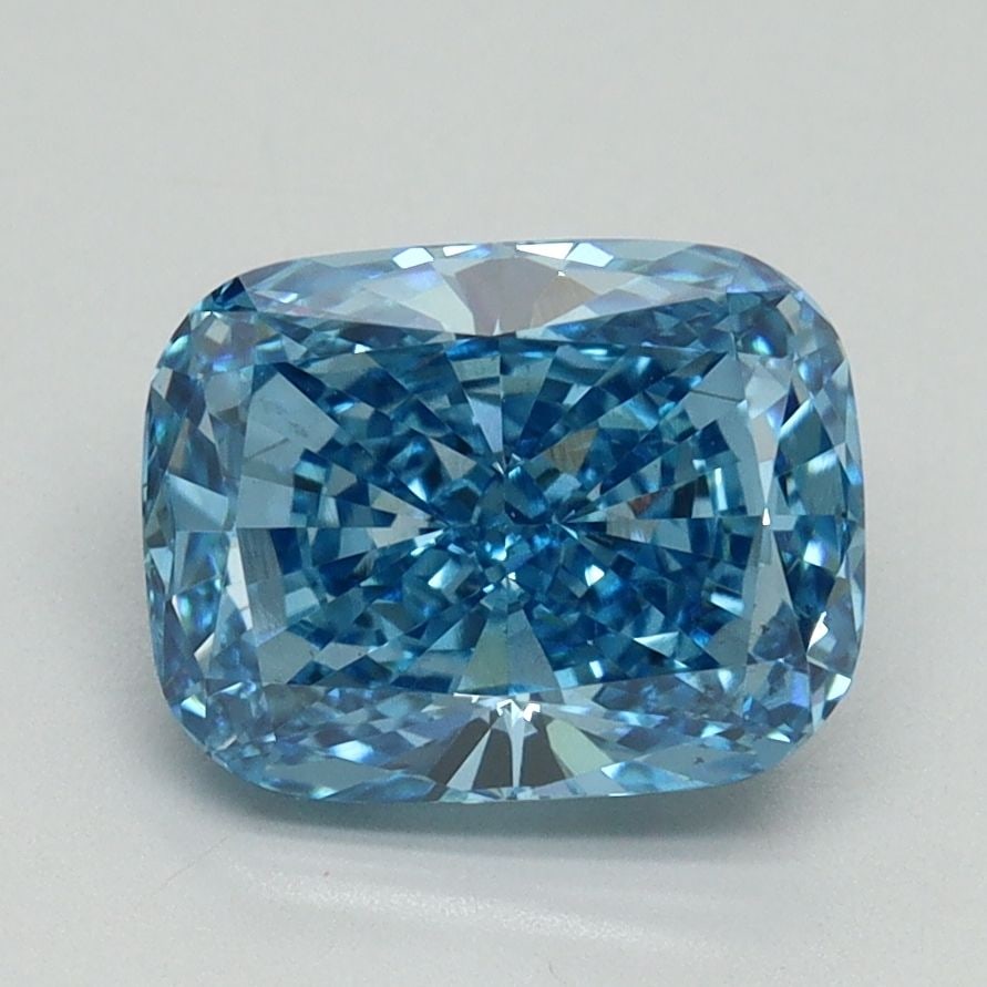 Loose Diamond - CUSHION MODIFIED 2.11ct Fancy Vivid Blue VS2: Loose Diamond - CUSHION MODIFIED 2.11ct Fancy Vivid Blue VS2 Source: This is a real non-mined Diamond that has been grown in a lab Shape: CUSHION MODIFIED Carats: 2.11 Color: Fancy Vivid Blue